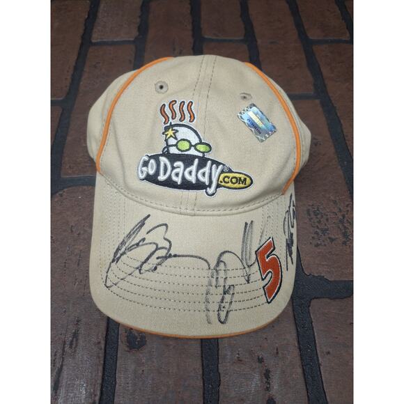 Mark Martin #5 NASCAR Go Daddy Signed By Multiple Drivers Hat Adjustable Cap - Picture 1 of 3